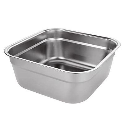 ASelected Miska na naczynia, duża prostokątna umywalka ze stali nierdzewnej 304, 10 l, wanna do mieszania, bez plastiku, 33 x 33 x 13,5 cm