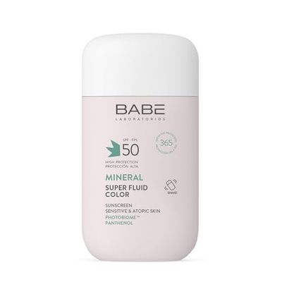 Laboratorios Babé - SUPER FLUID MINERAL COLOR SPF 50 - Färgat mineralfotoskydd | Högt SPF 50 skydd | Solskydd för känslig hud | Naturlig och jämn finish