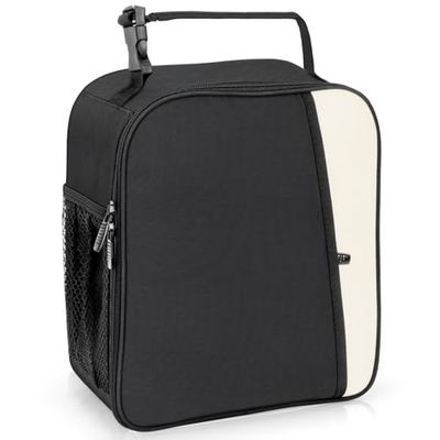 Alyvisun Borsa Termica Porta Pranzo, 7L Riutilizzabile Impermeabile e Quadrata Borsa Porta Pranzo, con Maniglia a Scatto, per Donne Uomini Bambini Picnic,Scuola, Ufficio (Nero)