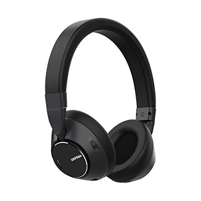 GRIFEMA GH1001, Écouteurs Bluetooth Supra-Auriculaires, Écouteurs sans Fil 5.1, 12-14 Heures de Lecture, Audio Haute Résolution, Basses Lourdes, Suppression du Bruit ANC, Sports de Plein Air, Noir