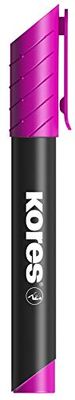 Kores - K-Marker XP2 : Marqueur permanent magenta, pointe biseautée avec encre imperméable et à faible odeur, pour toutes les surfaces, paquet de 12 pièces