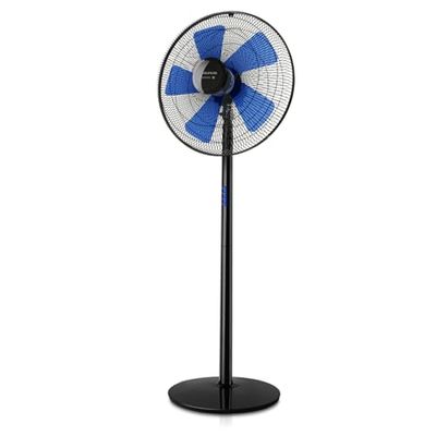 Taurus Boreal Elegance 16C oscillerende zuilventilator, hoogte 132 cm, 3 vleugels/Ø 40 cm, 40 W, zwart/blauw