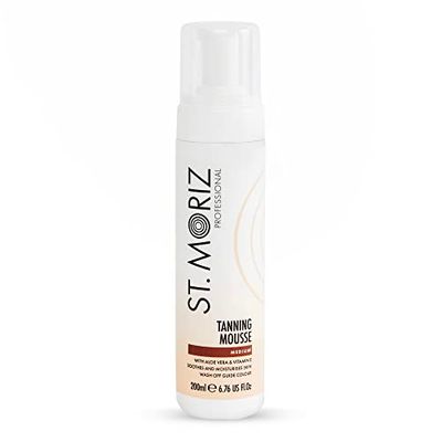 St Moriz Professional Instant Tanning Mousse in Medium | Fast Drying Vegan Fake Tan | With Aloe Vera & Vitamin E | For Streak Free Medium Golden Glow | Dermatologically Tested & Cruelty Free | 200ml