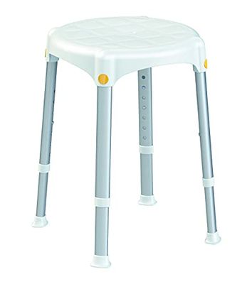 Identités, Tabouret de Douche Capri Rond, Améliore la Mobilité dans la Douche, Stabilité, Adapté pour Les Espaces Réduits, Assemblage sans Outil, Poids Léger de 1,6 cm, Poids Max jusqu'à 120 kg