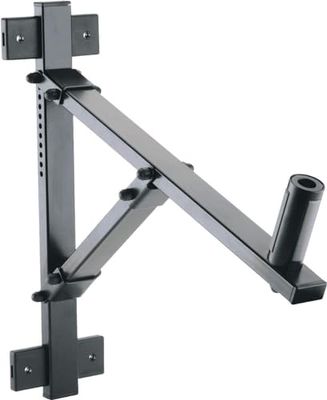 K&M 24110 Supporto da parete per amplificatori, in acciaio, nero - inclibazione di 22° - facile installazione con chiusura rinforzata