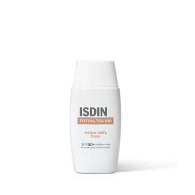 ISDIN FotoUltra100 Active Unify Color SPF 50+ 50ml |Schiarisce e uniforma la pelle | Fotoprotettore con triplice azione depigmentante