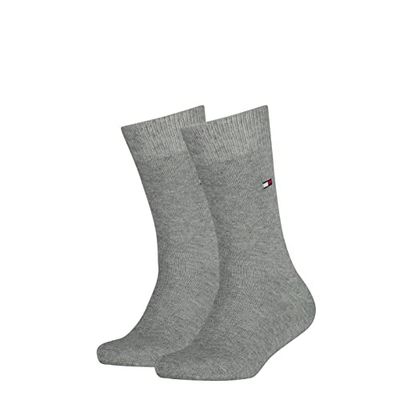 Tommy Hilfiger CLSSC sokken (2 stuks) uniseks kinderen, Middle Grey Melange, 35-38