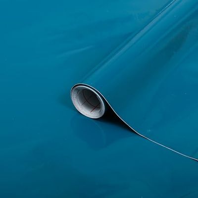 d-c-fix Pellicola Adesiva per mobili tinta unita lucida blu PVC plastica vinile impermeabile decorativa per cucina, armadio, porta carta rivestimento 45 x 200 cm