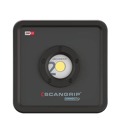 Projecteur NOVA 2 CONNECT LED : Compact et Puissant pour Professionnels, 2000 Lumens, 5 Niveaux. Robuste, Résistant aux Chocs avec Banque d'Alimentation Intégrée avec Port USB. Avec Support et Crochet