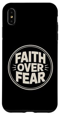 Christian Faith Over Fear Inspirational Verse Case for iPhone XS Max