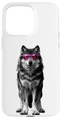 Halftone Loup Lunettes de soleil Loups Coque pour iPhone 15 Pro Max