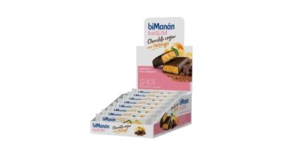 BIMANÁN BESLIM - Barritas Sustitutivas Chocolate Fondant, para ayudarte a controlar tu peso, Chocolate Negro con Naranja, Expositor (30 uds)