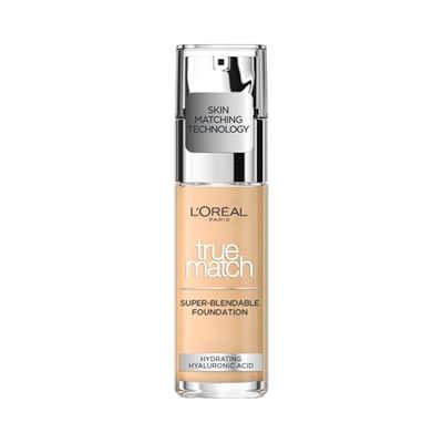 L'Oreal Paris True Match Liquid Foundation, Skincare Infused with Hyaluronic Acid, SPF 16, Available in 46 Shades, 1.5N Linen, 30 ml
