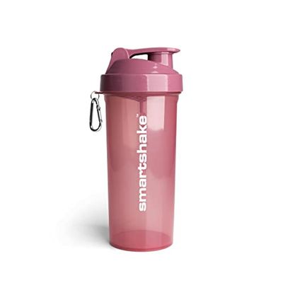 Smartshake Glanzende Lite Protein Shaker Fles 1000 ml Lekvrij BPA - Geschenken voor Mens Womens Gym Shaker Drinkfles voor Eiwitshakes + Eiwitpoeder Deep Rose