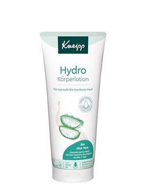 Kneipp Hydro Lotion pour le corps - Avec extrait d'aloe vera bio précieux et panthénol hydratant - Pour peaux normales à sèches - Pénètre rapidement - 200 ml