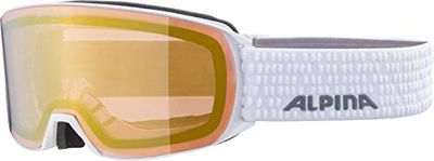 ALPINA Unisex - Vuxna, NAKISKA QV Skidglasögon, white/gold, One Size