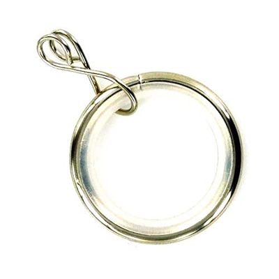 Merriway BH03209 (8 stuks) Stille metalen gordijngordijnstangringen met los oog, binnendiameter 32 mm (1,1/4 inch) buitendiameter 42 mm (1,5/8 inch) helder chroom - pak van 8 stuks