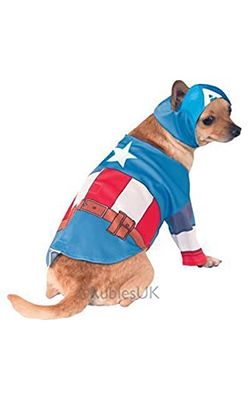 Rubie's 580070X Officiell Captain America husdjurskostym, X-Large Halloween Halloween