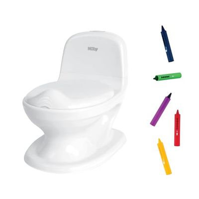 Nûby - My Real Potty - Orinal con Sonido de Descarga Realista & Lápices de Baño - Pack Promocional