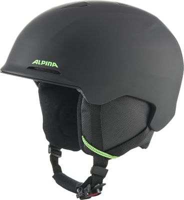 Alpina BRIX JR Skihelm, uniseks, zwart-neon mat, 51-55