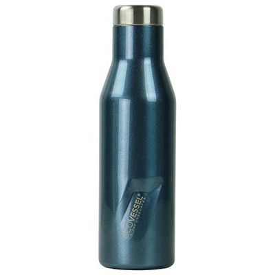 EcoVessel 's Aspen Tri Max vakuumisolerad vatten- och vinflaska i rostfritt stål, Blue Moon, 473 ml