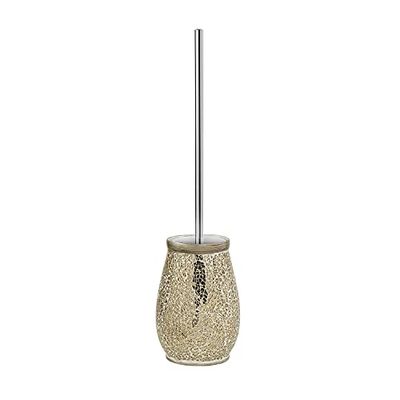 Gedy Crème G-Myosotis, Brosse WC en céramique et Verre, Garantie 2 Ans, Dimensions 46 x 12,5 x 12,5 cm et Poids 0,958 kg, Design R&D, Unique