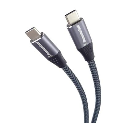 PremiumCord Cable de conexión USB-C 3.2 Gen 1, cable de datos SuperSpeed de hasta 5 Gbit/s, cable de carga de hasta 2 A, enchufe USB 3.2 generación 1 tipo C, longitud de 0,5 m, color gris
