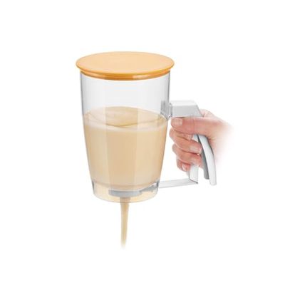 Erogatore Manuale per Pastella con Dosatore Preciso e Coperchio - Dispenser Ideale per Pancake, Crepes e Muffin, in Plastica Resistente, Lavabile in Lavastoviglie, 1L