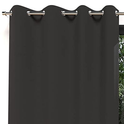 Soleil d'ocre, Alix Rideau à Oeillets, Noir, Polyester, 135x250 cm