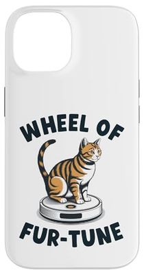Wheel Of Fur-Tune Cat On Robot Vacuum Cleaner Cat Case for iPhone 14