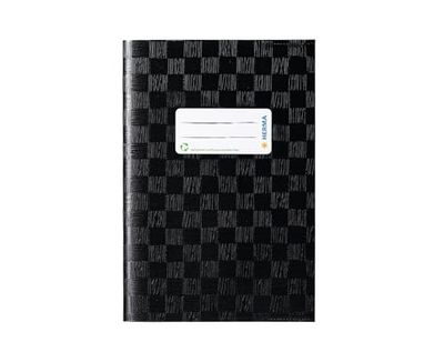 HERMA 7429 A5 Bast notitieboekomslagen, zwart, 25 stuks, boekhoezen met etiketten en baststructuur van duurzaam en afwisbaar polypropyleenfolie, set voor schoolschriften, gekleurd