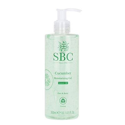 SBC Skincare Cucumber Moisturising Gel - 300ml | Lightweight Face And Body Moisturiser | Cooling, Water-Based Moisturiser For Oily Skin | Vegan Friendly
