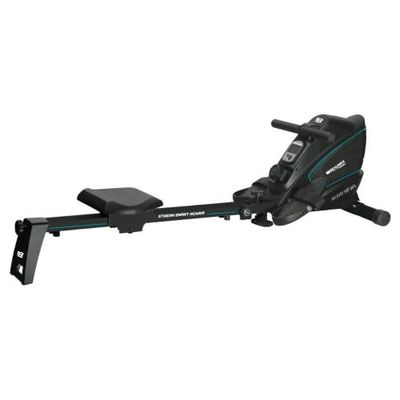 BEHUMAX Remo Stream Smart Rower, monitor LCD, 10 livelli di resistenza, inerzia 7 kg, resistenza magnetica, pieghevole, sedile ergonomico e imbottito, compatibile con app.