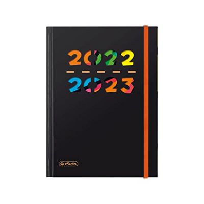Agenda scolaire Pure A5 22/23 à juillet, 1 Wo.= 2 pages, 4 prises, noir