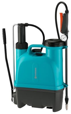 Gardena rugsproeier 12 l Plus: Druksproeier met telescopische lans, grote vulopening, ergonomisch gevormd reservoir, hoogwaardige messing sproeimond, sproeistraal mogelijk (11142-20)