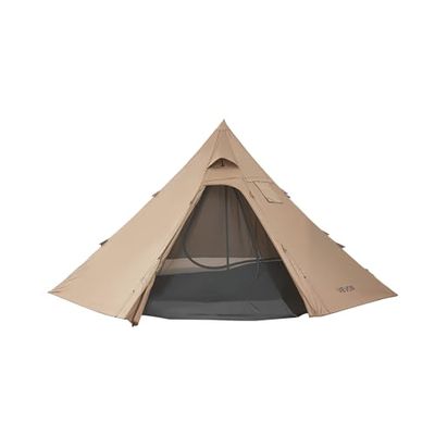 VEVOR Tienda de Campaña Caliente para 4 Personas, Tipi Portátil con Horno, Tienda Interior y Faldón para Nieve, Carpa Cónica de Lona Impermeable para Acampar, Senderismo, Pesca y Mochilero, Talla M