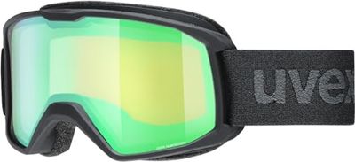 uvex elemnt FM - skibril voor dames en heren - vergroot en condensvrij gezichtsveld - tochtvrije ventilatie van het frame - black matt/green-LGL - one size