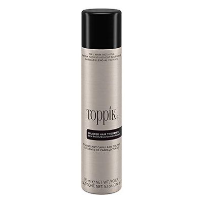 Toppik Coloured Hair Thickener Spray, Dark Brown Designed to Disguise Thinning Hair, for Naturally Thicker Looking Hair, 180ml