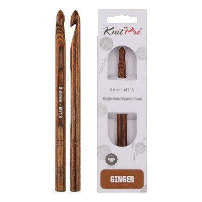 KnitPro Crochet Hook, Wood, Assorted, 9mm