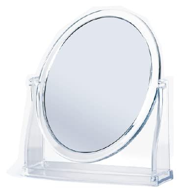 BIFULL Debby - Specchio ovale da tavolo, 15 x 12 cm, colore nero, standard