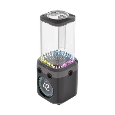 CORSAIR iCUE LINK XD6 RGB ELITE LCD Unità Pompa/Serbatoio – Pompa FlowDrive Max, Schermo LCD IPS 480x480, Sensore di Temperatura Integrato, 22 LED RGB Indirizzabili – Grigio Acciaio