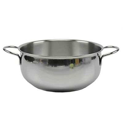 Inoxriv S.p.A. River 5L Round Stainless Steel Casserole Pan – 5 L, Round, Stainless Steel, Aluminium, Stainless Steel, Aluminium, Stainless Steel