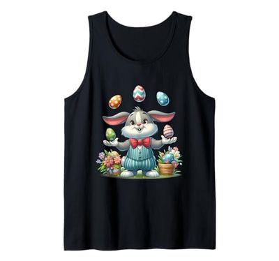 Divertente adorabile coniglietto pasquale giocoleria uova colorate bambini ragazzi Canotta
