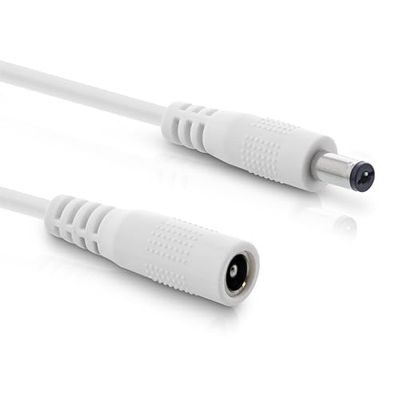InLine - Cavo di prolunga DC universale per strisce LED, telecamere di sorveglianza, stampanti, router, switch, ecc., spina DC 5,5 x 2,1 mm, bianco, 1 m