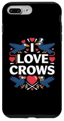 I Love Crows Heart Design Birds Hearts Case for iPhone 7 Plus/8 Plus