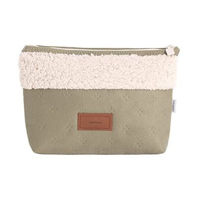 Cambrass – Toalettväska för förvaring av baby grooming saker – babyväska med dragkedja – arrangör väska för toaletttoaletttoalettväska Soft Winter kaki 6x28x20 cm