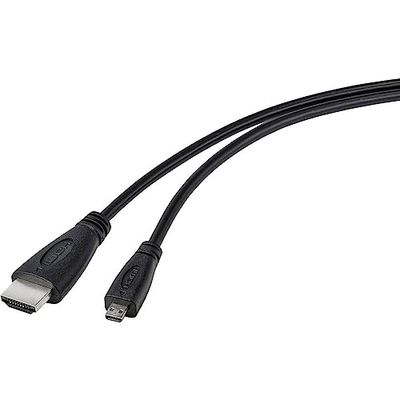 TRU COMPONENTS Raspberry Pi HDMI-kabel [1 x HDMI-stekker - 1 x HDMI-stekker D Micro] 1,80 m zwart