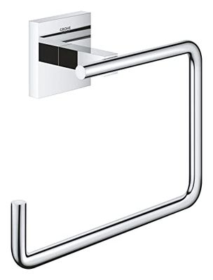 Grohe Start Cube QuickFix - Toallero Individual de argolla, Cromo, para Pegar (Pegamento QuickGlue A1) o atornillar, Ref. 40975000