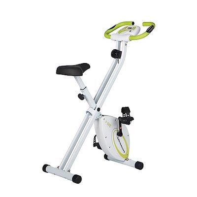 Ultrasport F-Bike, F-Rider Basics, Bike Trainer, Fitness Bike LCD Training Computer, Foldable Exercise Bike, Max. User weight 110 kg, pulse measurement, 8 resistance levels, trim wheel, Green