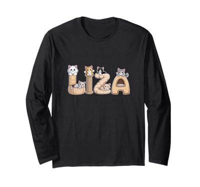 Liza Cat Trees - Personalized Cute Name Word Art Long Sleeve T-Shirt